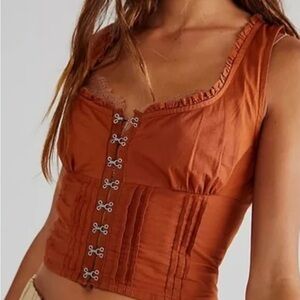 Free People Terracotta Corset Top